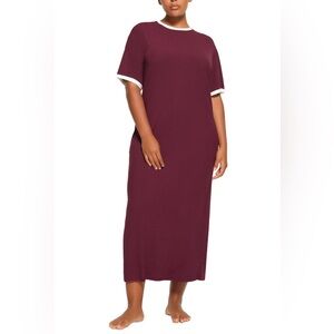 ❌ BOGO SKIMS Burgundy and White Pajama Dress